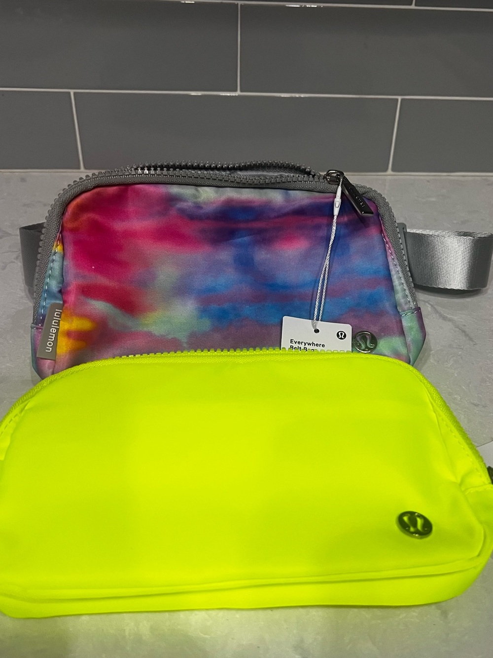 lululemon athletica everywhere belt bag Multi Tie-Dye and Neon Yellow Belt Bag
